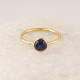 6mm Natural Blue Sapphire Ring, 925 Sterling Silver Ring, Round Shape Blue Gemstone Ring, October Birthstone, Delicate Ring Gift
